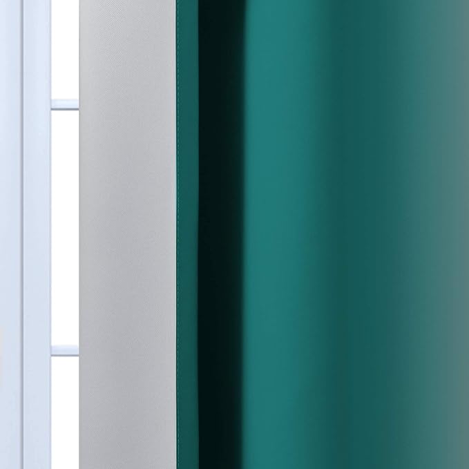 Yakamok 84 Inch Length Teal and Greyish White Light Blocking Gradient Color - Image 7