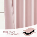 MIULEE Baby Pink Back Tab Blackout Curtains 102 Inch Long 2 Panels Set - Image 7