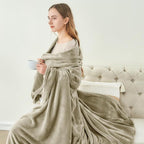 BEDELITE Fleece Blanket Oat Linen Throw Blankets - Image 4