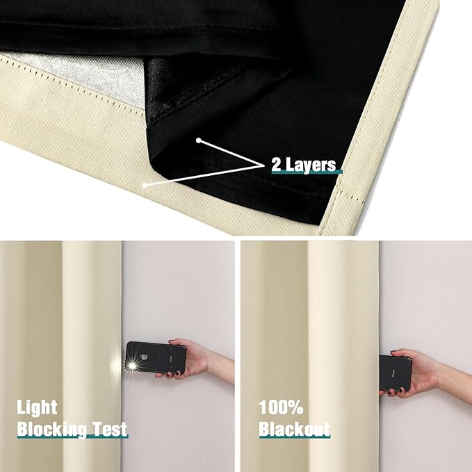 ChrisDowa 100% Blackout Curtains 95 inch Long - Image 5