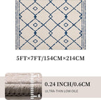 YIHOUSE Boho 5x7 Area Rugs for Living Room, Western Beige and Blue Rug - Image 4