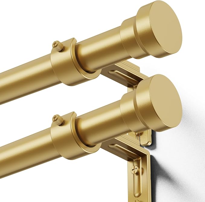 YaFex Curtain Rods 2 Pack 32-58 Inch, Heavy Duty 1 Inch Curtain Rod, Modern by YaFex