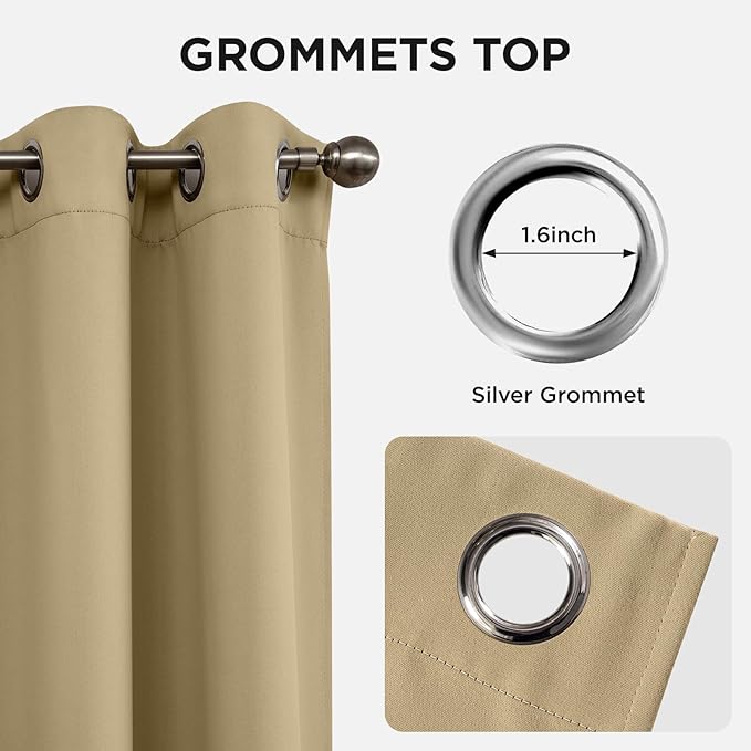 Joydeco Blackout Curtains 72 Inch Length 2 Panels Set, Thermal Insulated Long - Image 5