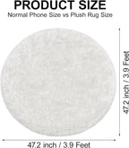 4x4 ft Tie Dye White Round Rug for Bedroom Room Fluffy Circle Rug Furry Carpet - Image 2