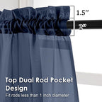 OVZME Navy Blue Sheer Curtains 78 Inches Long 2 Panels - Image 3