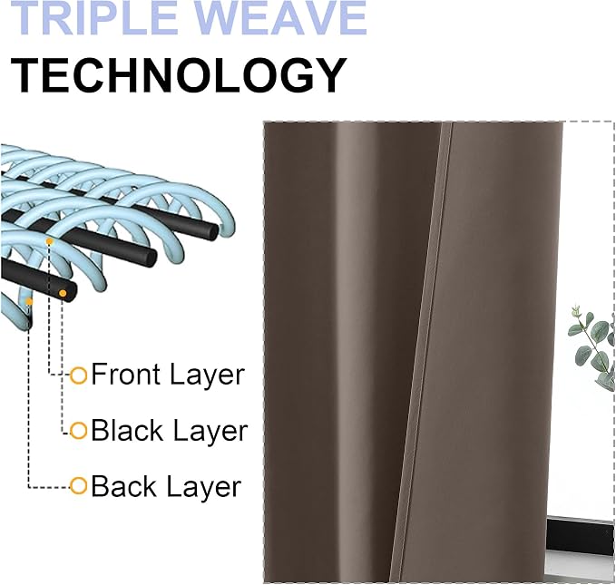Simplebrand Ava Brown Blackout Curtains - Image 4