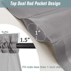 Grey Small Sheer Curtains 2 Panels, Kitchen Curtains 36 Inch Length, Elegant - Image 3