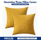 MIULEE Pack of 2 Mustard Yellow Throw Pillow Covers 18x18 Inch Soft Spring - Image 6