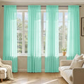 MIULEE Aqua Sheer Curtains 96 Inches Long, 4 Panels Set, Light Filtering Rod by MIULEE