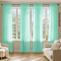 MIULEE Aqua Sheer Curtains 108 Inches Long, 4 Panels Set, Light Filtering Rod by MIULEE