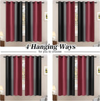 Yakamok Blackout Ombre Burgundy and Black Curtains - Image 8