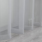 Chyhomenyc Light Grey Sheer Curtains 72 Inch Length 2 Panels, Light Filtering - Image 9