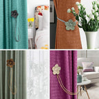 Lewondr Vintage Magnetic Curtain Tieback, 1 Pair Resin Flower Curtain Drapery - Image 6