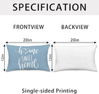 Hexagram Geometric Aqua Blue Pillow Covers 12x20 Set of 4, Decorative Outdoor - Image 4