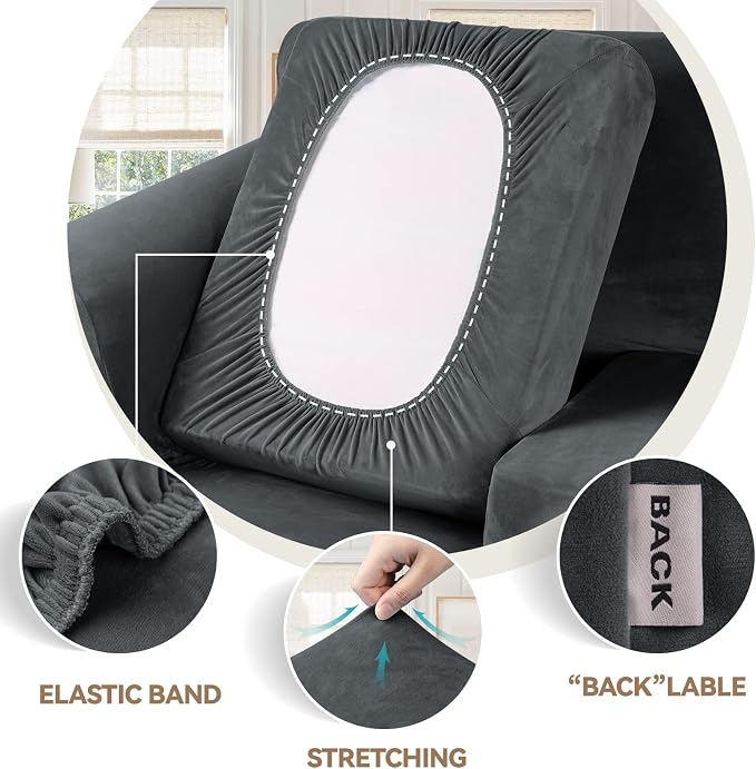 WEERRW Velvet Stretch Chair Sofa Slipcover - Image 3