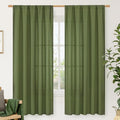 LAMIT Olive Green Linen Curtains by LAMIT