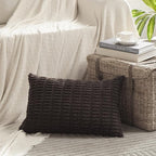 Fancy Homi 4 Packs Boho Dark Brown Decorative Throw Pillow Covers 16x24 Inch - Image 2