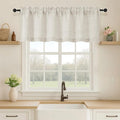 OVZME Natural Valance for Windows, Light Filtering Faux Linen Textured Small by OVZME