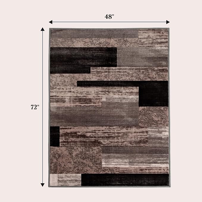 LIANLAM 4x6 Washable Area Rugs for Living Room and Bedroom, Vintage Checkered - Image 2