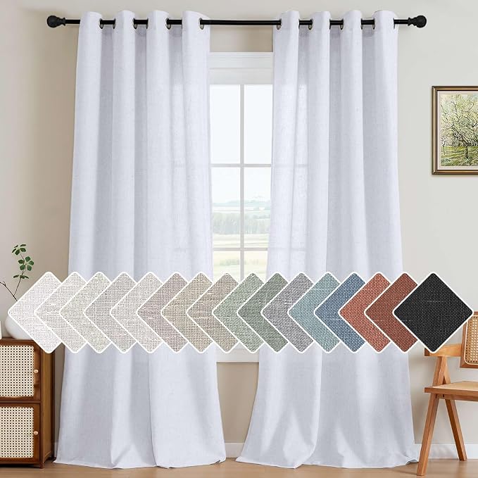 H.VERSAILTEX Living Room Linen Curtains Home Decorative Grommet Curtains by HVERSAILTEX