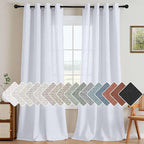 H.VERSAILTEX Living Room Linen Semi Sheer Curtains Nickel Grommet Curtains by HVERSAILTEX