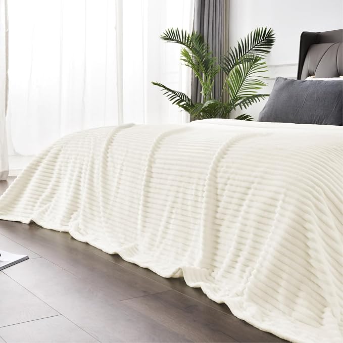 BEDELITE Fleece Blanket Queen Size – 3D Ribbed Jacquard Soft and Warm by BEDELITE