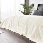 BEDELITE Fleece Blanket Queen Size – 3D Ribbed Jacquard Soft and Warm by BEDELITE