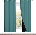 NICETOWN 100% Blackout Window Curtain Panels, Sea Teal, 2 Pieces, 42-inch Wide by NICETOWN