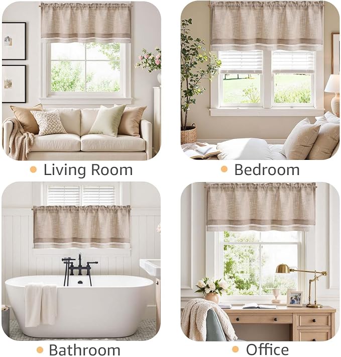 jinchan Linen Farmhouse Valances - Image 5