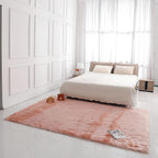 linmopm Faux Fur Rug Sheepskin Shag Fluffy Fuzzy 6x9 ft Pink Rugs - Image 2
