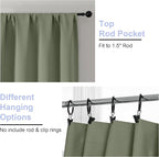 Simplebrand Ava Sage Green Short Blackout Curtains - Image 4