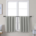 Simplebrand Ava Silver Grey Short 24 Inches Blackout Curtain 2 Panels Set by Simplebrand
