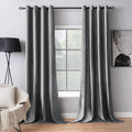 MIULEE 2 Panels Velvet Curtains Solid Soft Grommet Grey Curtains Blackout by MIULEE