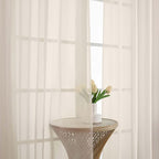 Chyhomenyc Cream Sheer Curtains 84 Inches Long 2 Panels, Light Filtering Cream - Image 9
