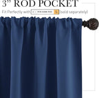 RYB HOME Blackout Curtains for Bedroom 84 inches Long 2 Panels Set, Privacy - Image 3