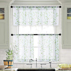 MRTREES Sheer Curtain Valance Rod Pocket, 2 Panels Leaves Embroidered Christmas - Image 6