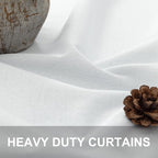 Sliding Glass Door Curtains 98 Inches Long 100% Blackout White Curtains - Image 3