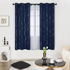 Deconovo Navy Blue Curtains, 38 x 72 Inch, Thermal Insulated Soundproof Privacy - Image 2