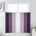 Estelar Textiler Purple and Greyish White Ombre Short Blackout Kitchen Curtains by ESTELARTEXTILER