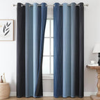 Estelar Textiler Navy Blue and Black Ombre Blackout Curtains 84 Inches Long 2 by ESTELARTEXTILER