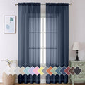 Aiyufeng Long Navy Blue Sheer Curtains 96 inches Long by Aiyufeng