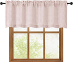 OWENIE Blush Pink Valances for Windows 1 Pcs 18 Inch Length, Light Filtering by OWENIE