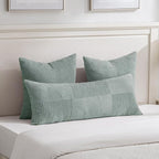 Fancy Homi 2 Packs Grey Blue Euro Decorative Throw Pillow Covers 26x26 Inch - Image 5