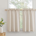 RYB HOME Kitchen Curtains, 30 inches Long Linen Rod Pocket Semi Sheer Cuartins by RYBHOME