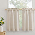 RYB HOME Bathroom Curtains Over Sink 36 inches Length, Linen Blend Semi Sheer by RYBHOME