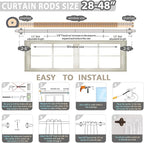 TVWOO Bronze Wrap Around Curtain Rods:5/8 Inch Blackout Adjustable Window - Image 4