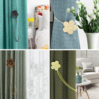 Lewondr Vintage Magnetic Curtain Tieback, 1 Pair Resin Flower Curtain Drapery - Image 6