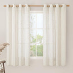 LAMIT 68 Inch Semi Sheer Linen Curtains by LAMIT