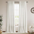 Cream Linen Curtains Back Tab Sheer Curtains 90 Inches Long by Nanspring