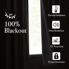 NICETOWN Thick Linen 100% Blackout Bedroom Curtains 108 inches Long, Bronze - Image 3